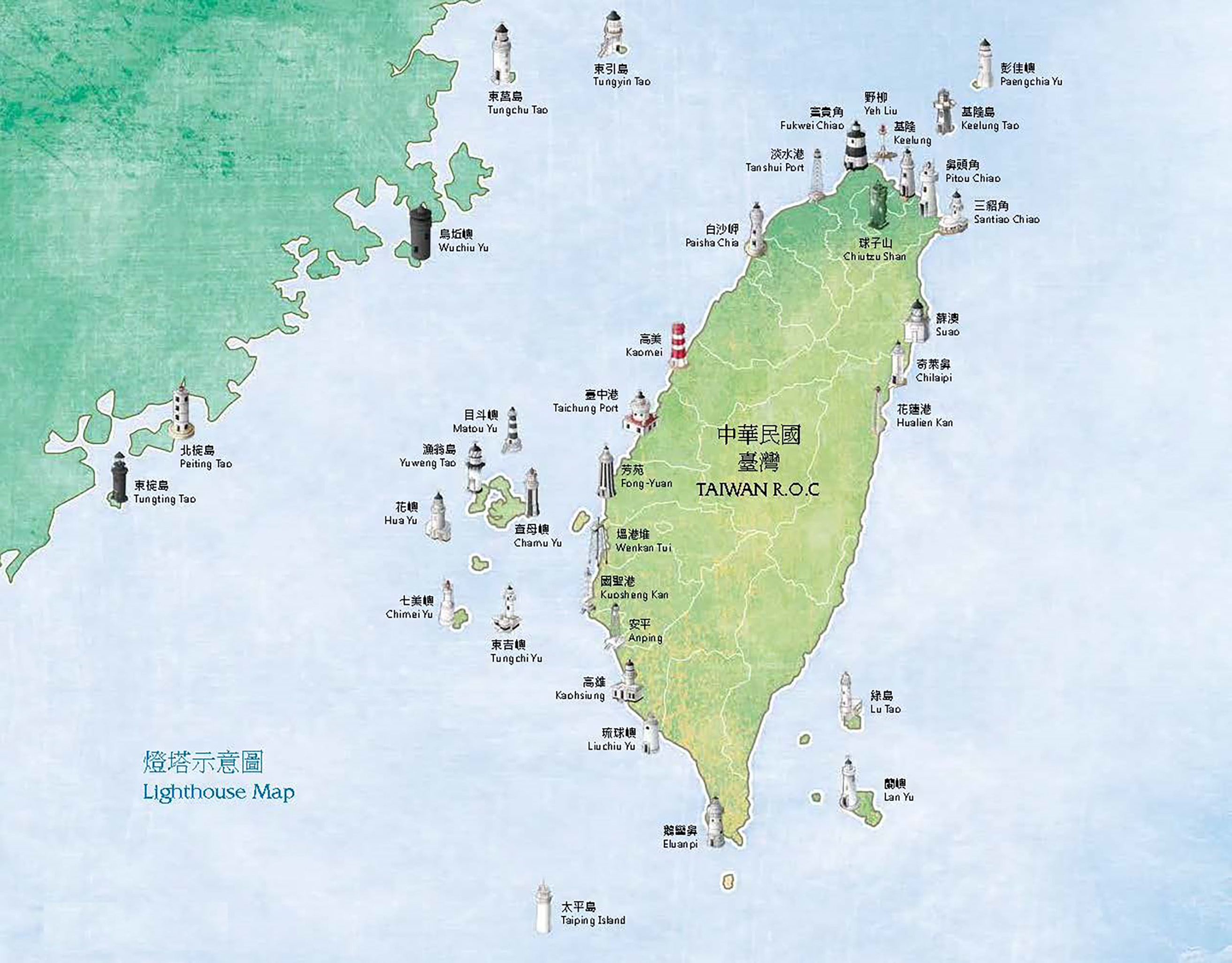台灣燈塔地圖